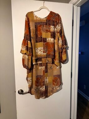 3/$17 Cato Patchwork High-Low blouse